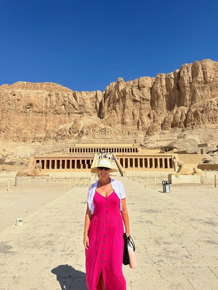 Lori at the Temple of Hatshepsut, Egypt